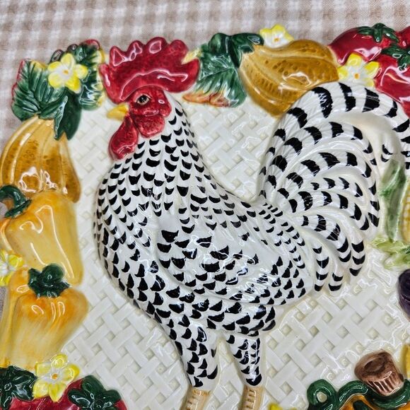 Fitz & Floyd Classics Ceramic Rooster Colorful Decorative Farmhouse Plate - Picture 2 of 6